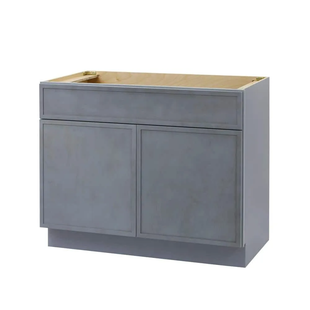 Vanity Art 39 in. W x 21 in. D x 32.5 in. H 2-Doors Bath Vanity Cabinet without Top in Smoky Gray, photo 3 of 8