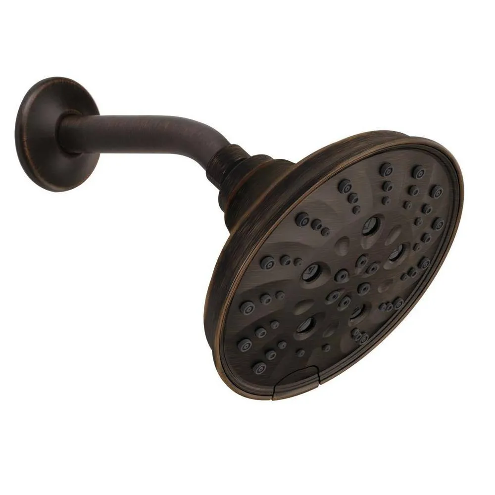 Delta Pivotal 5-Spray 6 in. Wall Mount Fixed Rain H2Okinetic Shower Head in Venetian Bronze, photo 23 of 24