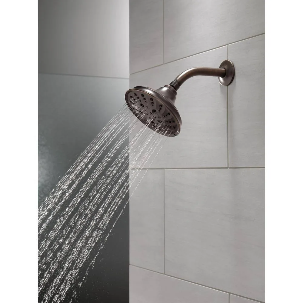 Delta Pivotal 5-Spray 6 in. Wall Mount Fixed Rain H2Okinetic Shower Head in Venetian Bronze, photo 20 of 24