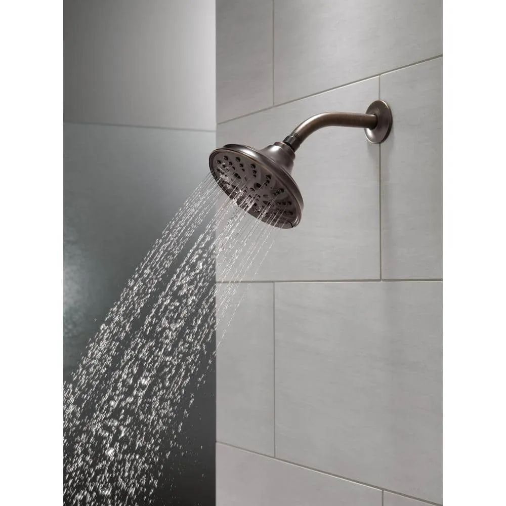Delta Pivotal 5-Spray 6 in. Wall Mount Fixed Rain H2Okinetic Shower Head in Venetian Bronze, photo 18 of 24