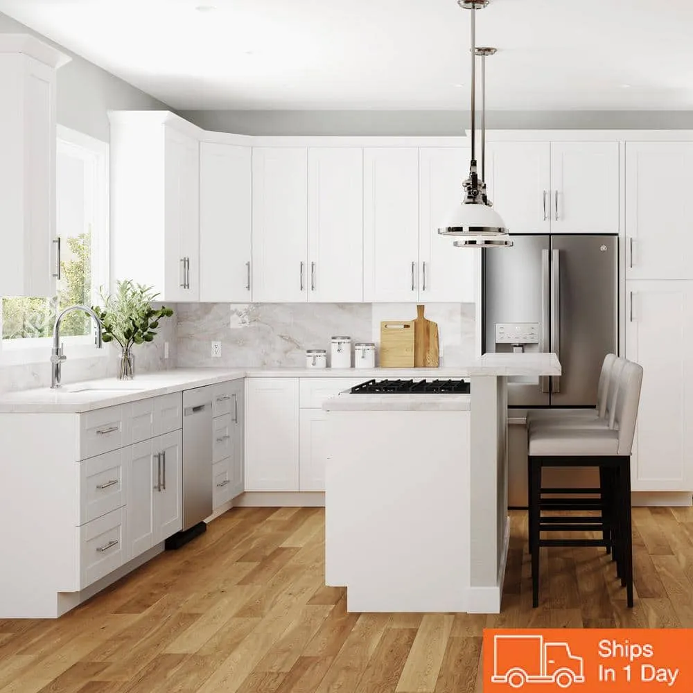 MILL'S PRIDE Richmond Verona White Plywood Shaker Ready to Assemble Base Kitchen Cabinet Soft Close 24 in W x 24 in D x 34.5 in H, photo 6 of 9
