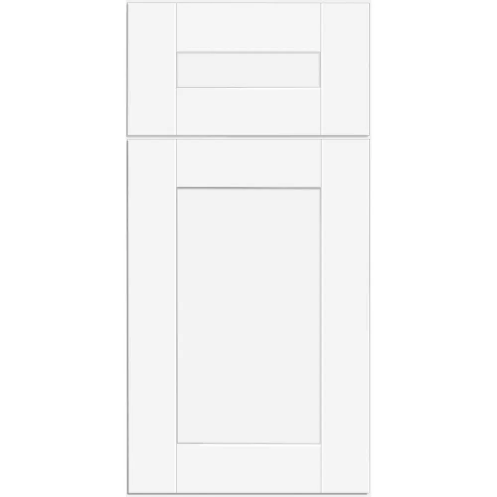 Contractor Express Cabinets Arlington Vesper White Plywood Shaker Stock Assembled Base Kitchen Cabinet Soft Close 18 in W x 24 in D x 34.5 in H, photo 5 of 11
