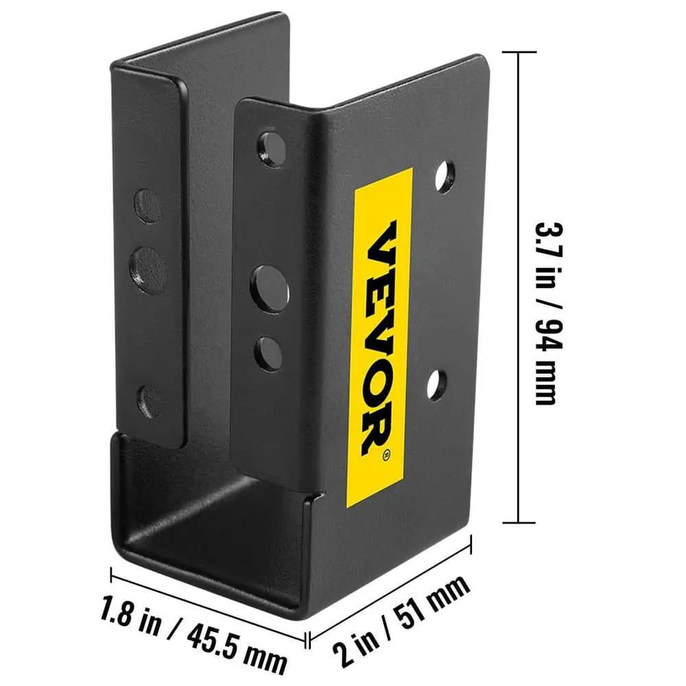 VEVOR 12-Pieces Concealed Joist Hanger 2 in. x 4 in. Outdoor Concealed Joist Bracket Q235 Steel Plate Powder-Coated, Black, photo 7 of 8