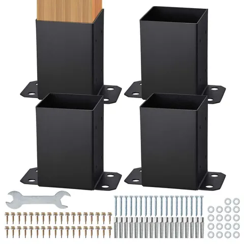 4x4 Internal Post Base Anchors - 4 Pack