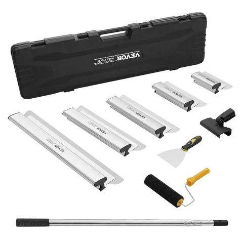 Drywall Skimming Blade Set 7 in./10 in./14 in./16 in./24 in. Skimming Blades with 34 in. - 81 in. Extension Handle Pole