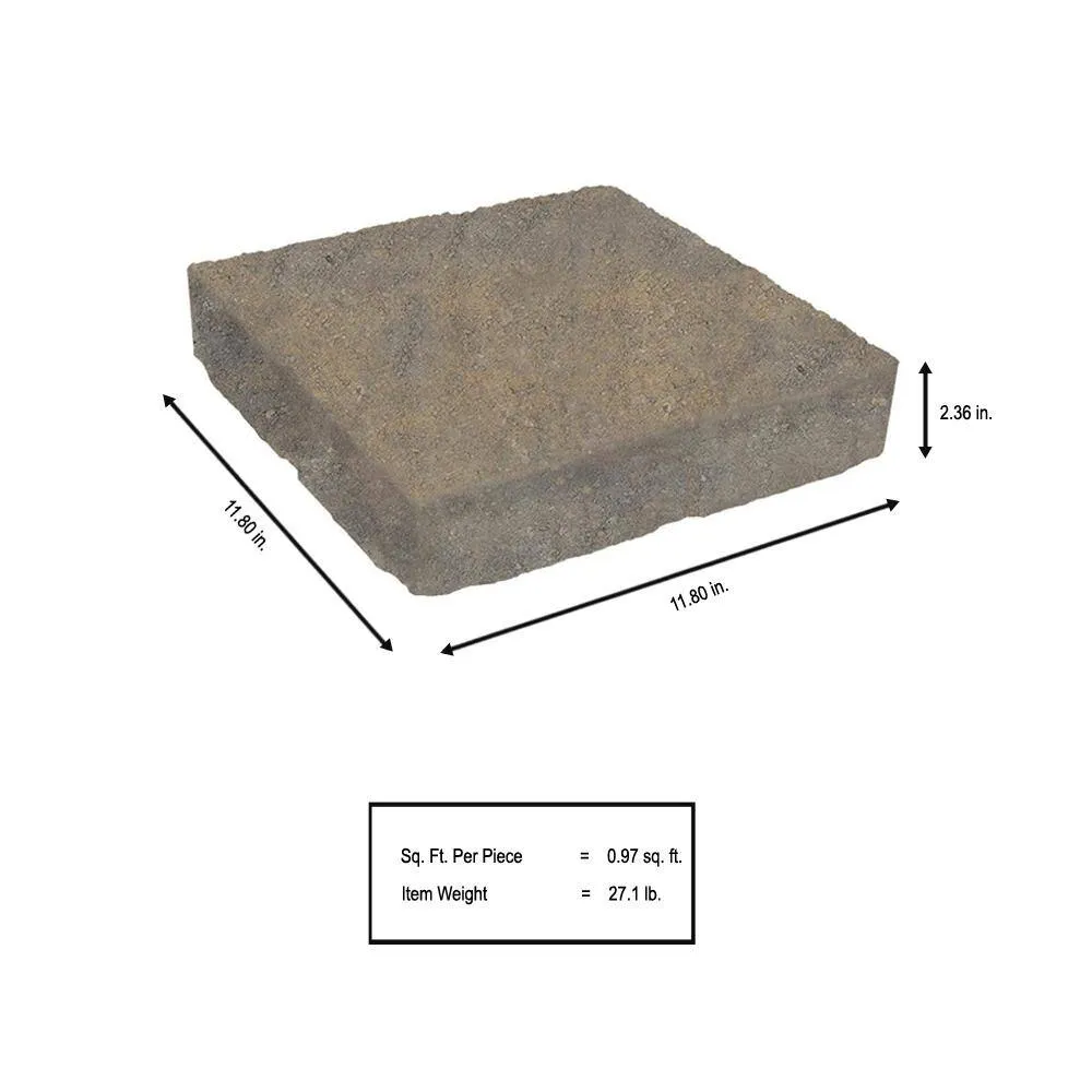 Valestone Hardscapes Domino 11.75 in. x 11.75 in. x 2.25 in. Victorian Blend Beige/Gray Concrete Paver, photo 3 of 5