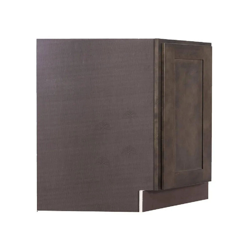 LIFEART CABINETRY Lancaster Shaker Assembled 36 in. x 34.5 in. x 24 in. Base Diagonal Cabinet in Vintage Charcoal, photo 4 of 8