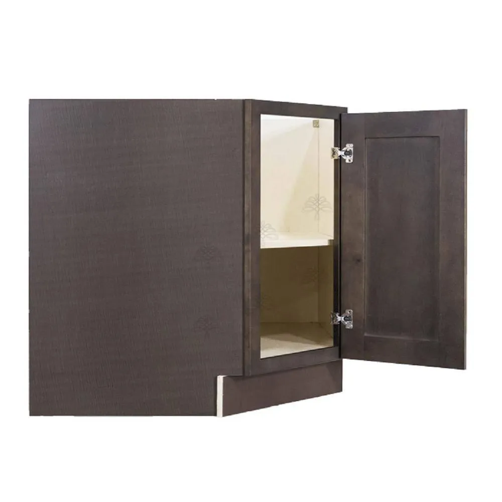 LIFEART CABINETRY Lancaster Shaker Assembled 36 in. x 34.5 in. x 24 in. Base Diagonal Cabinet in Vintage Charcoal, photo 3 of 8