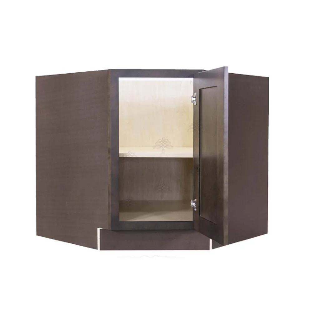 LIFEART CABINETRY Lancaster Shaker Assembled 36 in. x 34.5 in. x 24 in. Base Diagonal Cabinet in Vintage Charcoal, photo 2 of 8