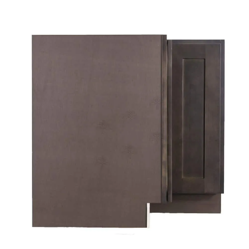 LIFEART CABINETRY Lancaster Shaker Assembled 36 in. x 34.5 in. x 24 in. Base Lazy Susan Cabinet in Vintage Charcoal, photo 4 of 8