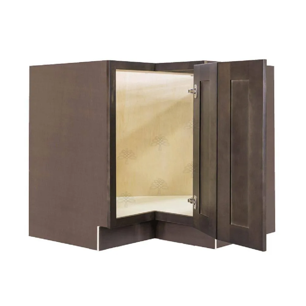 LIFEART CABINETRY Lancaster Shaker Assembled 36 in. x 34.5 in. x 24 in. Base Lazy Susan Cabinet in Vintage Charcoal, photo 2 of 8