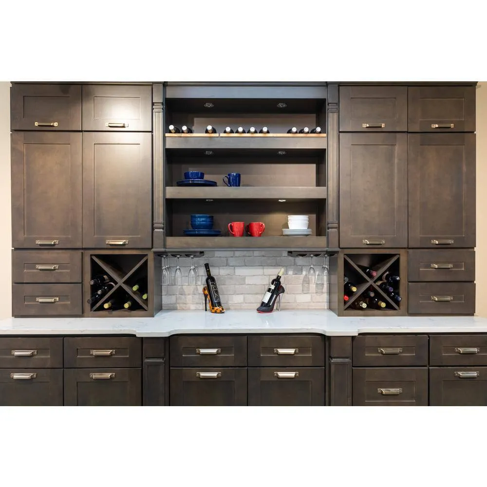LIFEART CABINETRY Lancaster Shaker Assembled 6 in. x 34.5 in. x 24 in. Base Spice Drawer Cabinet in Vintage Charcoal, photo 4 of 6