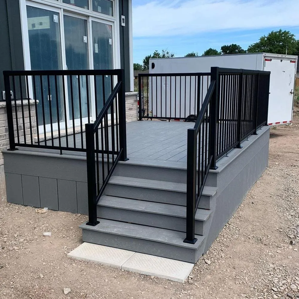 Vista 42 in. H x 2.5 in. W Black Aluminum Bottom Stair Post for Stair Railing Kit, photo 3 of 3