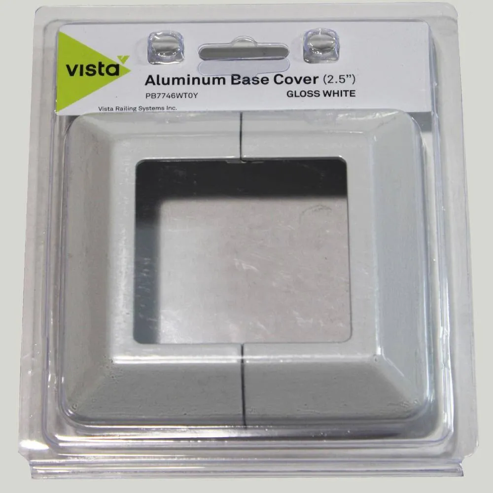 Vista 1 in. H x 4 in. W White Aluminum Base Plate Cover for 2.5 in. Post, photo 2 of 3