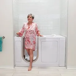 Ella Elite 52 in. Walk-In Whirlpool and Air Bath Bathtub in White with LH Door, Thermostatic Faucet, Dual Drain, Shower Screen, photo 19 of 19