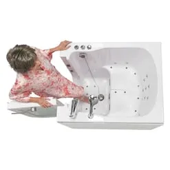 Ella Front Entry 32 in. Acrylic Walk-In Soaking Bathtub in White, Left-Hand Outward Door, Fast Fill Faucet, Heated Seat, 2 in. Drain, photo 8 of 8