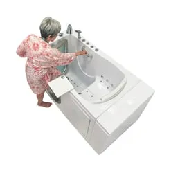 Ella Elite 52 in. Walk-In Whirlpool and Air Bath Bathtub, White, Left Door with Fast Fill Faucet, Dual Drain & Shower Screen, photo 16 of 16