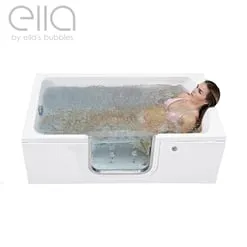 Ella Laydown 60 in. Walk-in Air Bath Bathtub in White with LHS Hinged Middle Glass Door, Glass Door Screen, 2 in. LHS Drain, photo 7 of 9