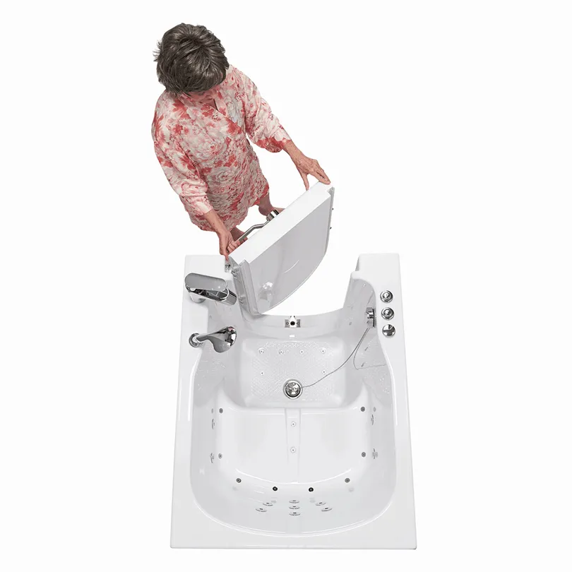 Ella Front Entry 32 in. Acrylic Walk-In Soaking Bathtub in White, Left-Hand Outward Door, Fast Fill Faucet, Heated Seat, 2 in. Drain, photo 6 of 8