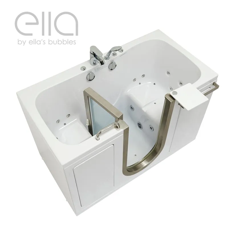 Ella Companion 60 in. Walk-In Whirlpool, MicroBubble and Air Bath Bathtub in White, Heated Seat, Digital Control, Dual Drain, photo 10 of 13