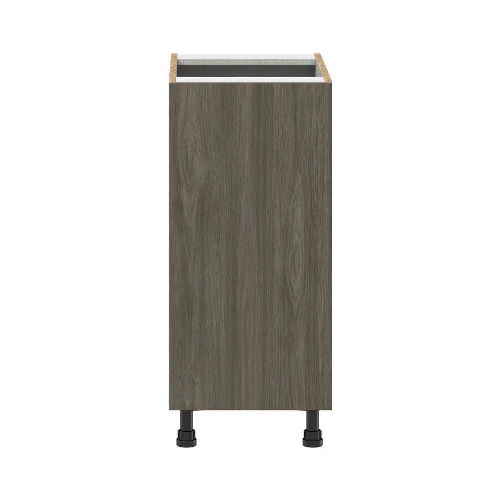 J COLLECTION Medora 15 in. W x 34.5 in. H x 24 in. D Textured Slab Walnut Assembled Base Kitchen Cabinet with 3 Inner Drawers, photo 7 of 8