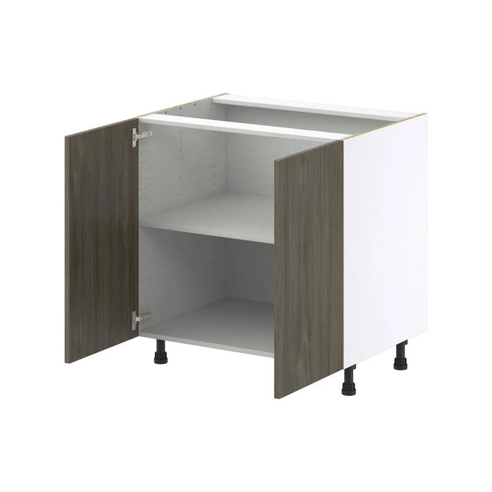 J COLLECTION Medora Textured Slab Walnut Assembled Base Kitchen Cabinet with Full Height Door (33 in. W x 34.5 in. H x 24 in. D), photo 6 of 8