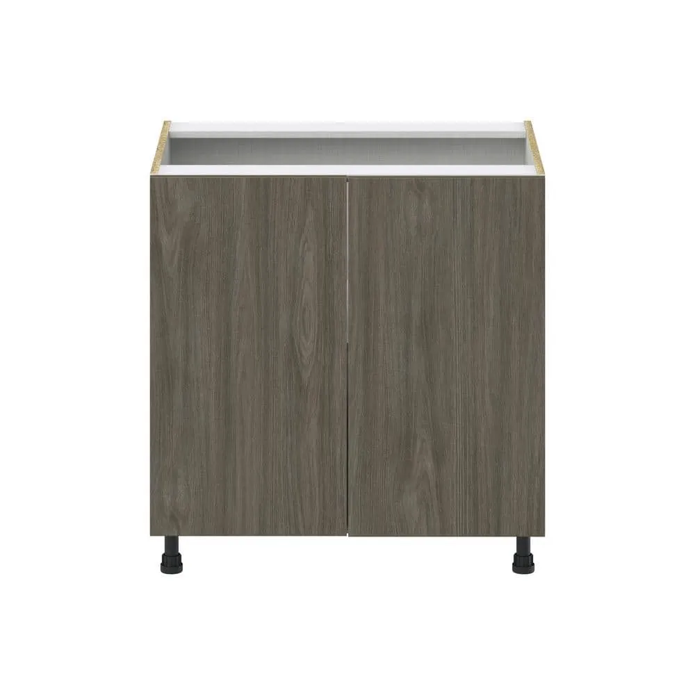 J COLLECTION Medora Textured Slab Walnut Assembled Base Kitchen Cabinet with Full Height Door (33 in. W x 34.5 in. H x 24 in. D), photo 7 of 8
