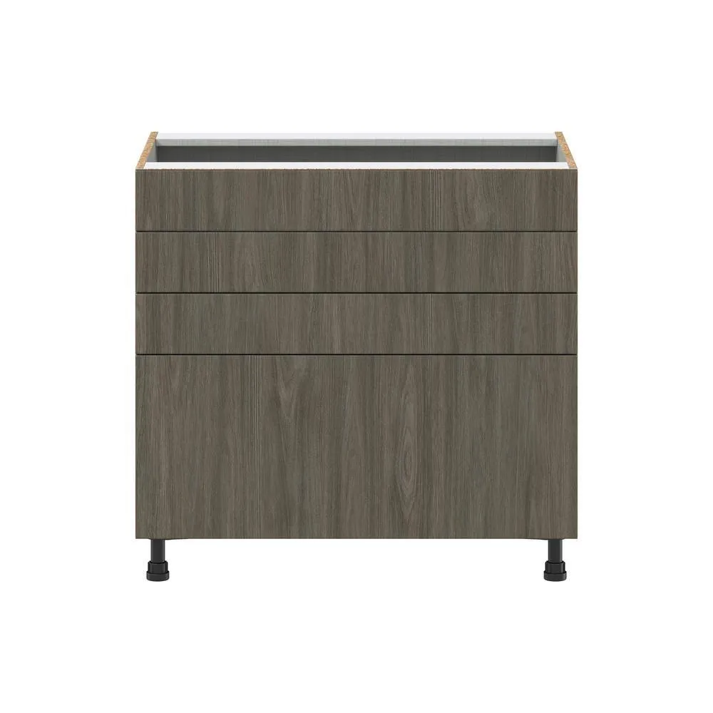 J COLLECTION Medora textured 36 in. W x 24 in. D x 34.5 in. H in Slab Assembled Base Kitchen Cabinet For Cooktop with 4 Drawers, photo 3 of 4