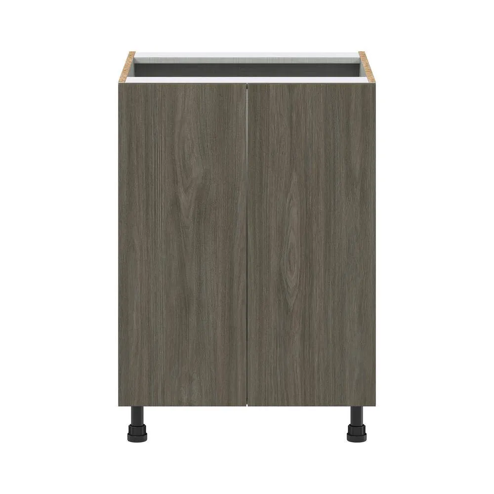 J COLLECTION Medora textured Slab Walnut Assembled Sink Base Kitchen Cabinet with Full Height Door (24 in. W x 34.5 in. H x 24 in. D), photo 7 of 8