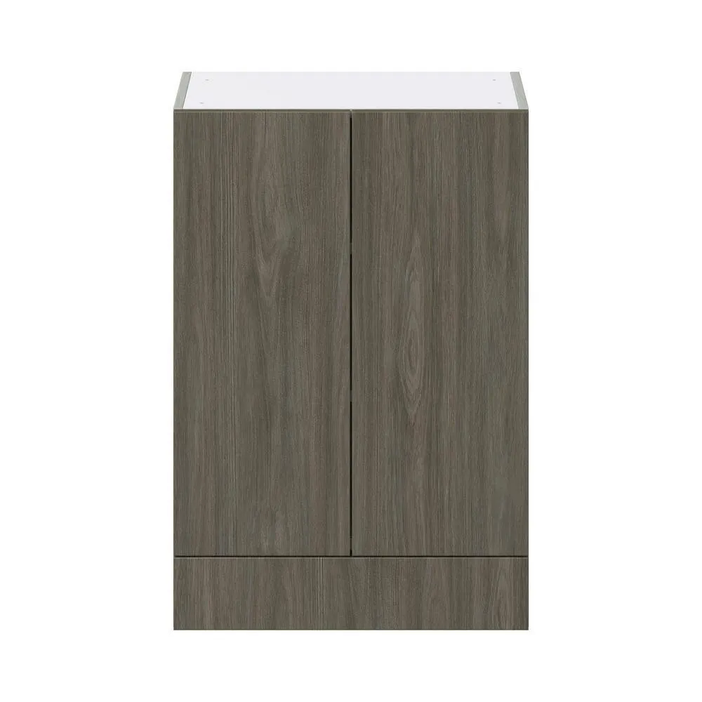 J COLLECTION Medora textured 24 in. W x 35 in. H x 14 in. D in Slab Walnut Assembled Wall Kitchen Cabinet with a Drawer, photo 7 of 8
