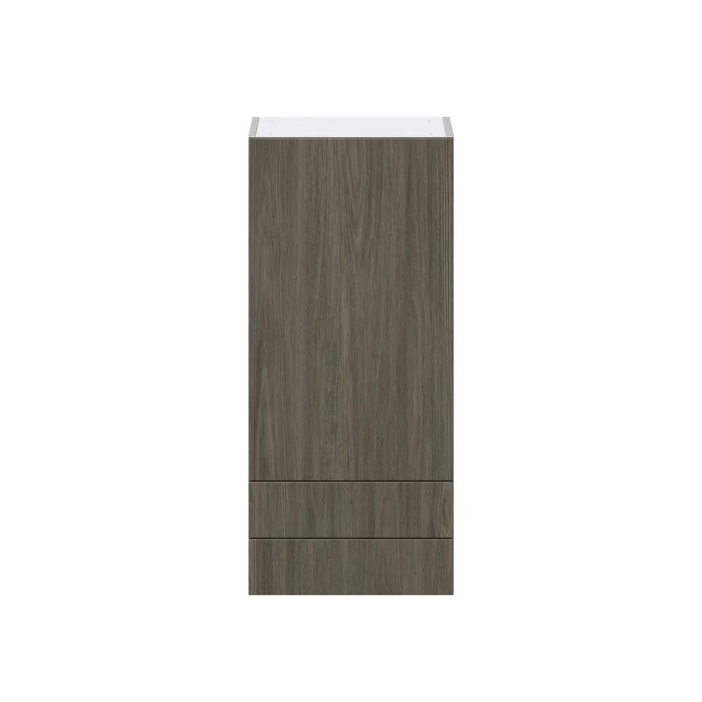 J COLLECTION Medora Textured Slab Walnut Assembled Wall Kitchen Cabinet with 2 Drawers (18 in. W x 40 in. H x 14 in. D), photo 7 of 8
