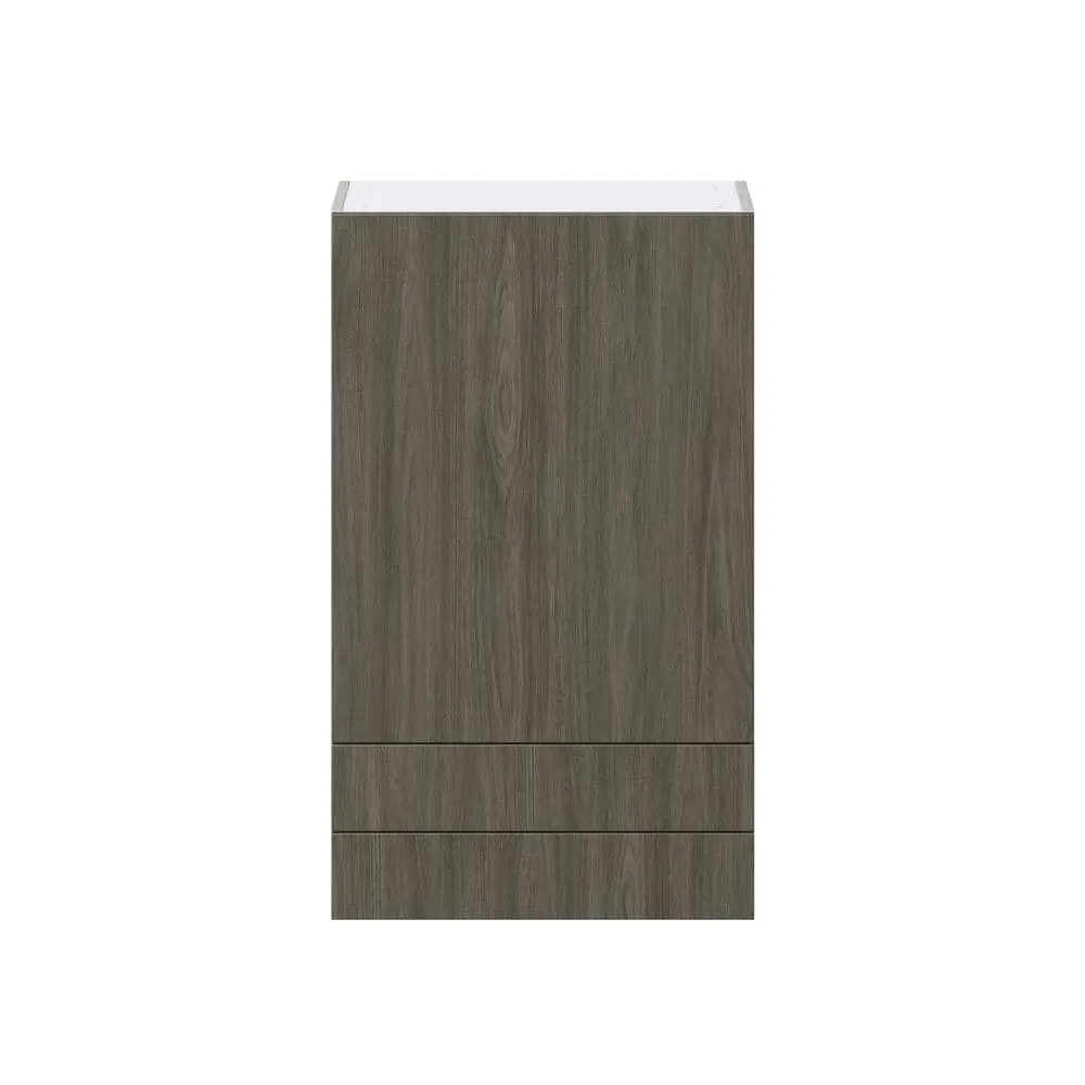 J COLLECTION Medora Textured Slab Walnut Assembled Wall Kitchen Cabinet with 2 Drawers (24 in. W x 40 in. H x 14 in. D), photo 7 of 8