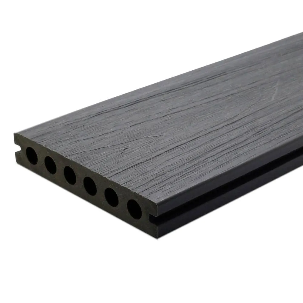 NewTechWood UltraShield Naturale Voyager Series 1 in. x 6 in. x 1 ft. Hollow Westminster Gray Composite Deck Board Sample, photo 2 of 8