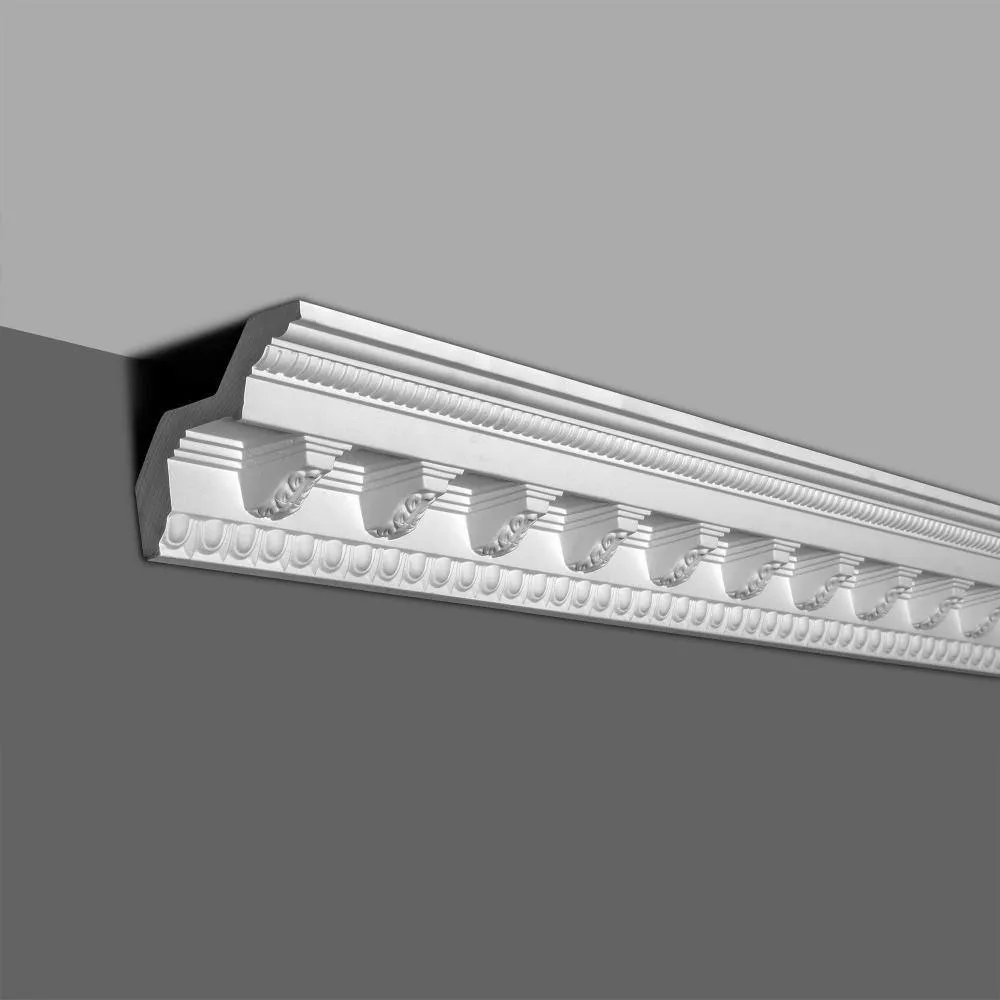 American Pro Decor 3-15/16 in. x 3-5/8 in. x 94-1/2 in. Egg and Dart with Acanthus Corbel Polyurethane Crown Moulding 15-1/2 LF (2-Pack), photo 2 of 7