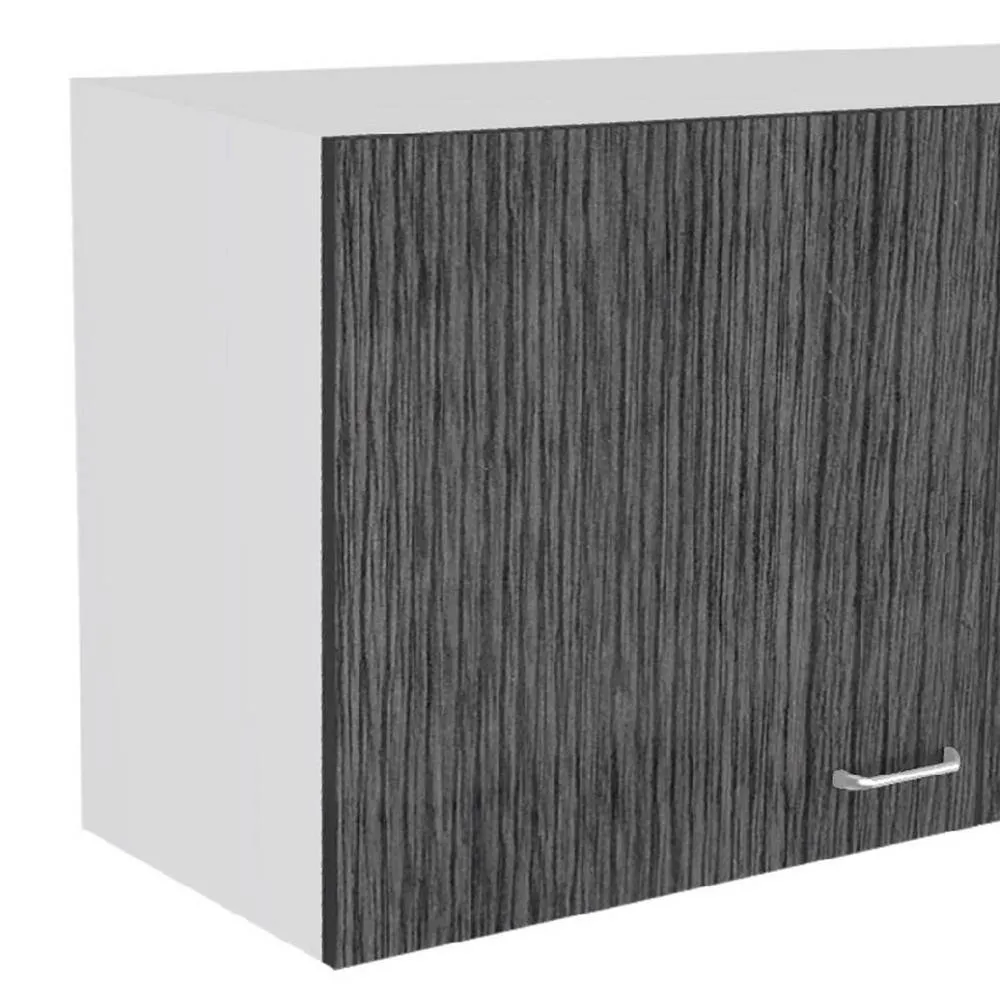 Amucolo 39.3 in. W x 12.6 in. D x 19.3 in. H White and Smokey Gray Ready to Assemble Wall Kitchen Cabinet with Double Doors, photo 5 of 7
