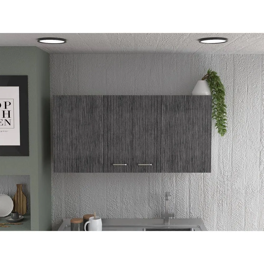 Amucolo 39.3 in. W x 12.6 in. D x 19.3 in. H White and Smokey Gray Ready to Assemble Wall Kitchen Cabinet with Double Doors, photo 5 of 5