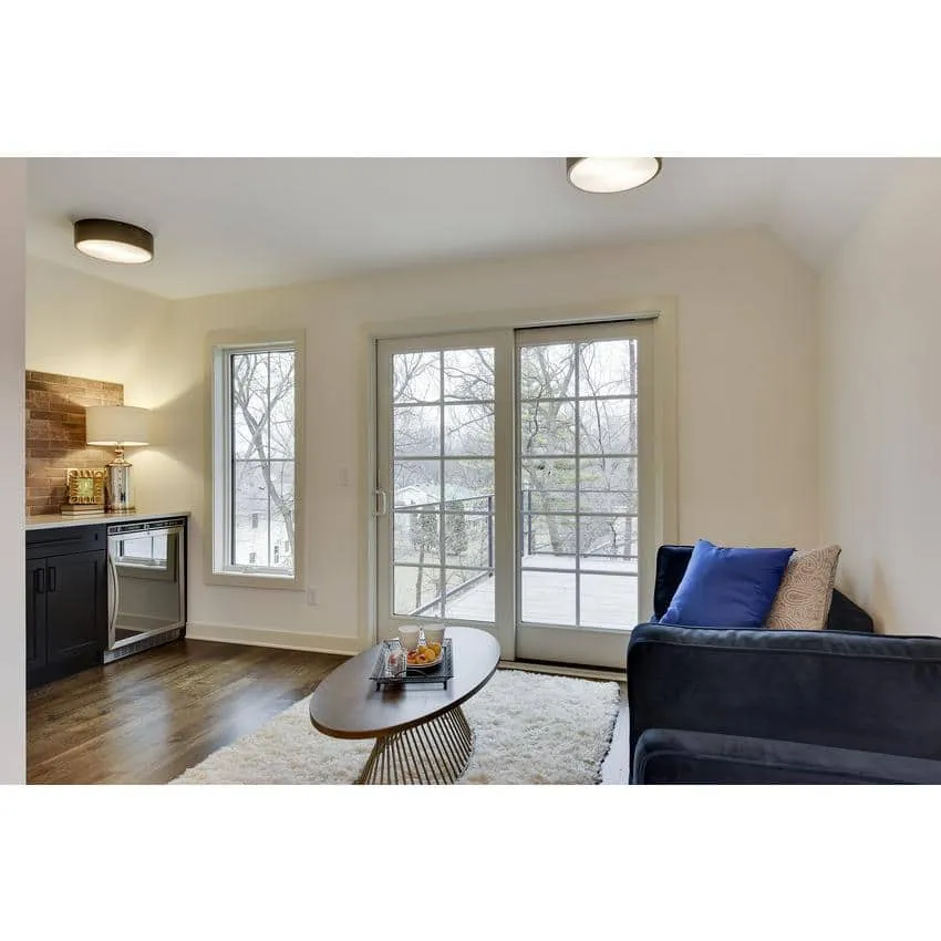 Andersen 71-1/4 in. x 79-1/2 in. 400 Series White Left-Hand Frenchwood Gliding Patio Door with Pine Interior and ORB Hardware, photo 2 of 2
