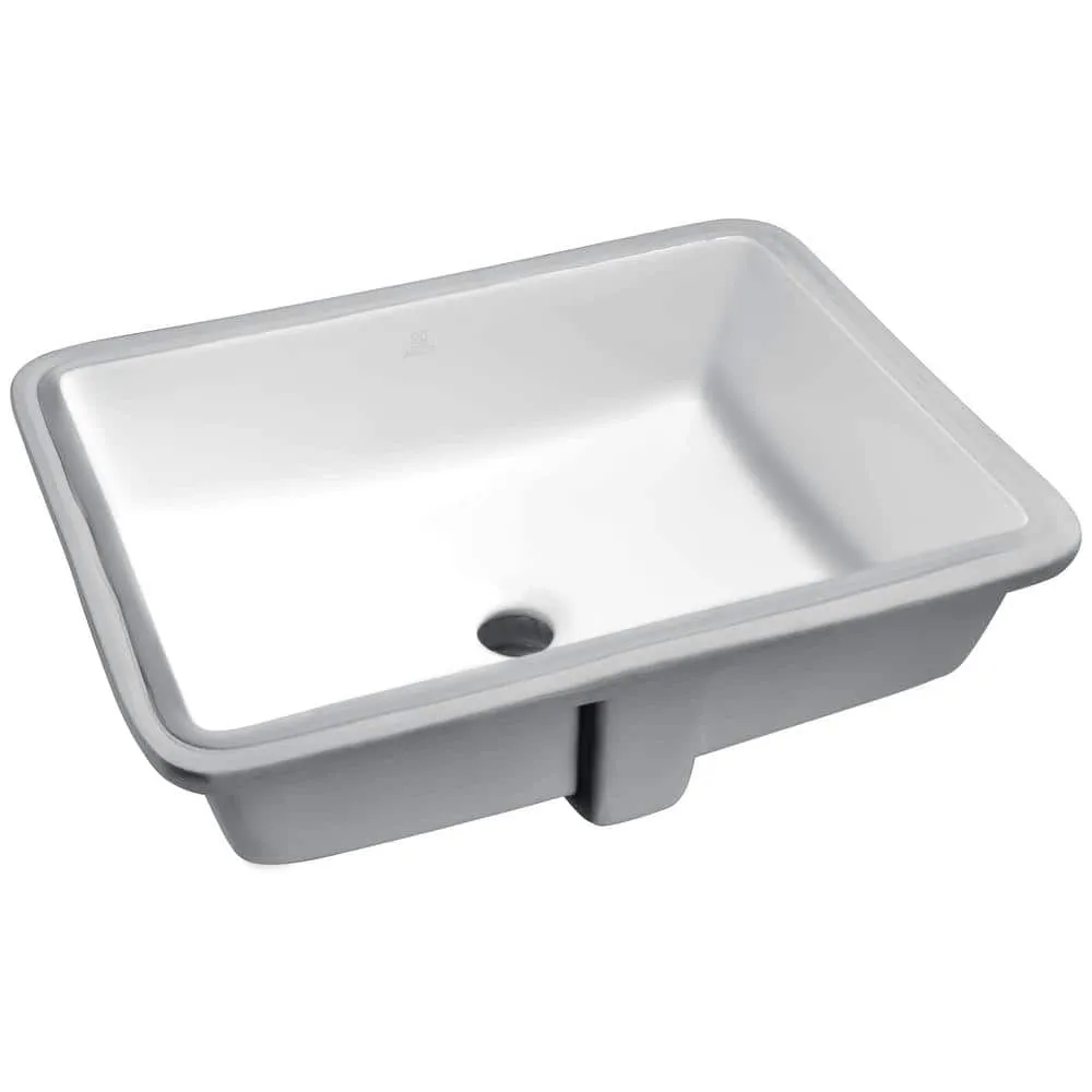 ANZZI Dahlia Series 7.25 in. Ceramic Undermount Bathroom Sink Basin in White, photo 7 of 12