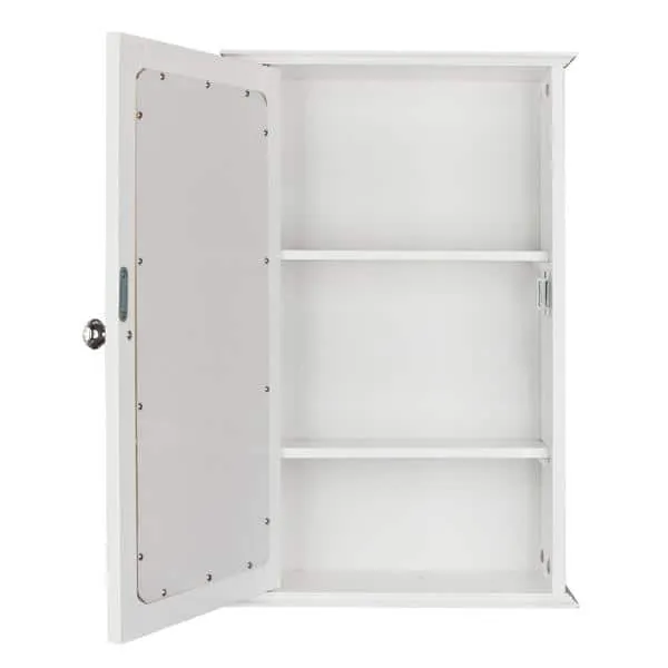 Aoibox 5.79 in. W x 13.39 in. H D x 20.87 in. H Rectangular White MDF Framed Surface Mount Medicine Cabinet with Mirror, photo 3 of 10