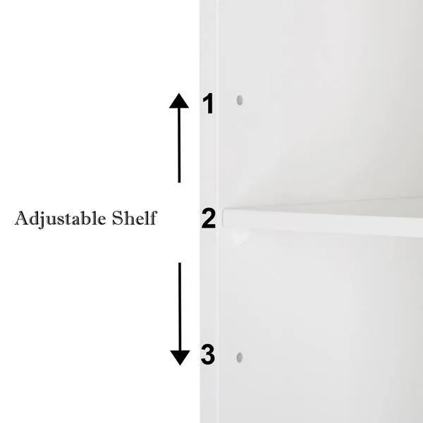Aoibox 5.79 in. W x 13.39 in. H D x 20.87 in. H Rectangular White MDF Framed Surface Mount Medicine Cabinet with Mirror, photo 9 of 10