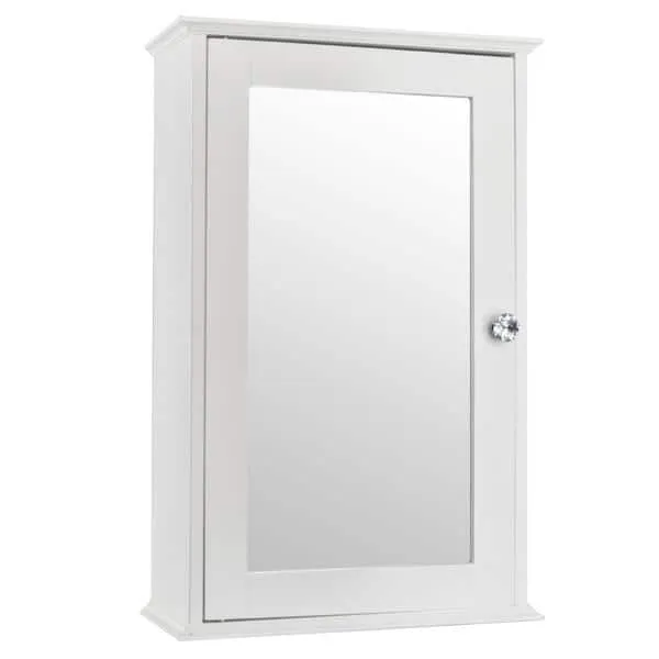 Aoibox 5.79 in. W x 13.39 in. H D x 20.87 in. H Rectangular White MDF Framed Surface Mount Medicine Cabinet with Mirror, photo 7 of 10