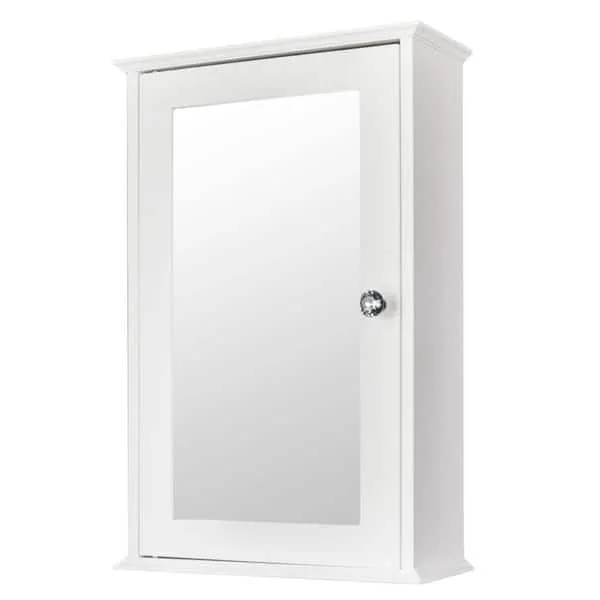 Aoibox 5.79 in. W x 13.39 in. H D x 20.87 in. H Rectangular White MDF Framed Surface Mount Medicine Cabinet with Mirror, photo 4 of 10