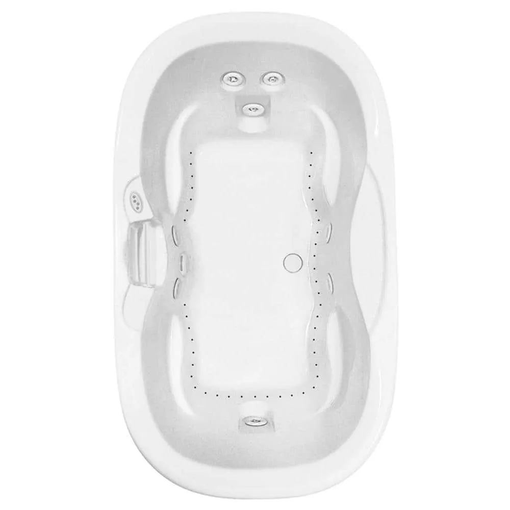 Universal Tubs 70 in. Oval Acrylic Drop-In Air Bath/Whirlpool Bathtub with Heater, Center Drain, White, photo 5 of 6