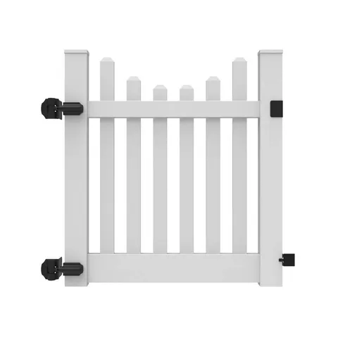 Kettle Scallop White Vinyl Fence Gate