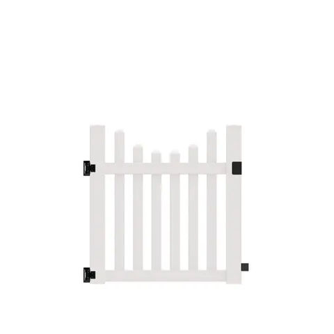 Vinyl Scallop Fence Gate with Hardware