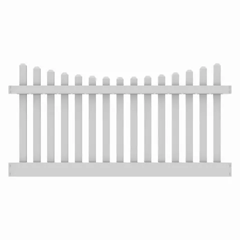 Kettle Scallop 4x8 White Vinyl Fence Panel