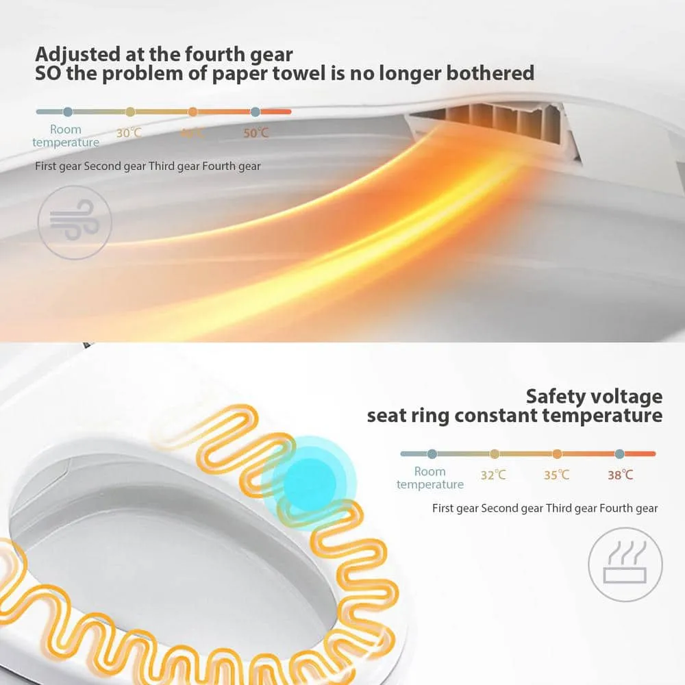 BWE Stylement Tankless Smart Bidet 1-Piece Toilet in White with Auto Open/Close and Heated Seat, photo 4 of 10