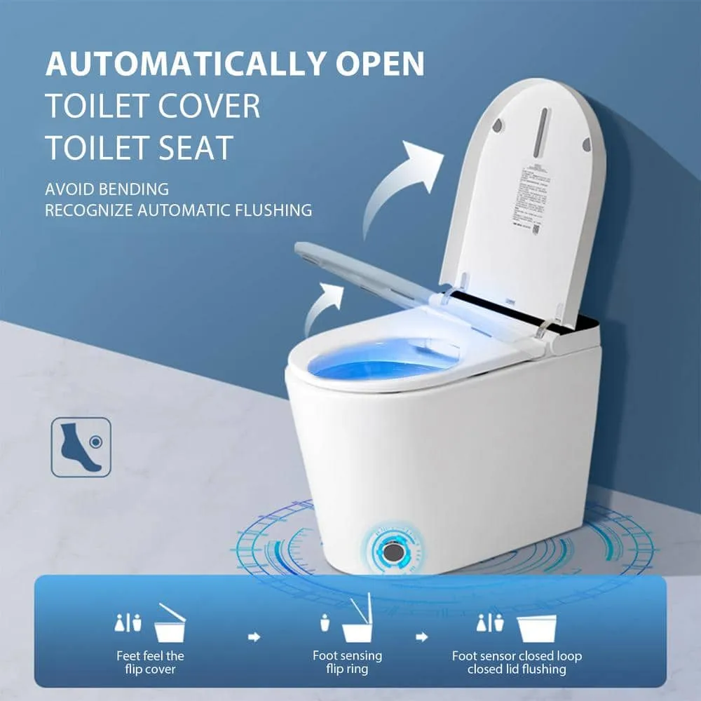 BWE Smart Toilet Bidet in White - Tankless 1-Piece with Auto Open/Close, Auto Flush, and Heated Seat, photo 2 of 10