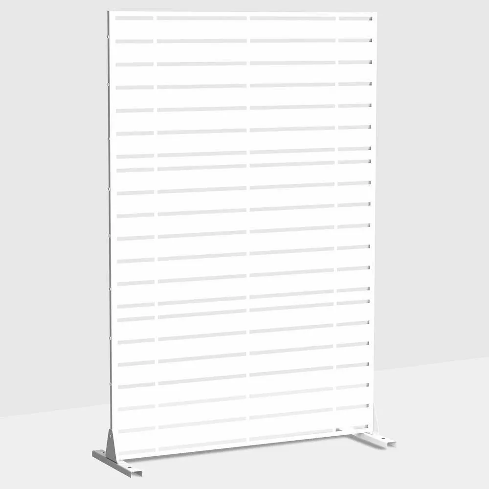 cadeninc 3.92 ft. x 6 ft. White Freestanding Metal Privacy Screen Fence Panels, photo 4 of 7