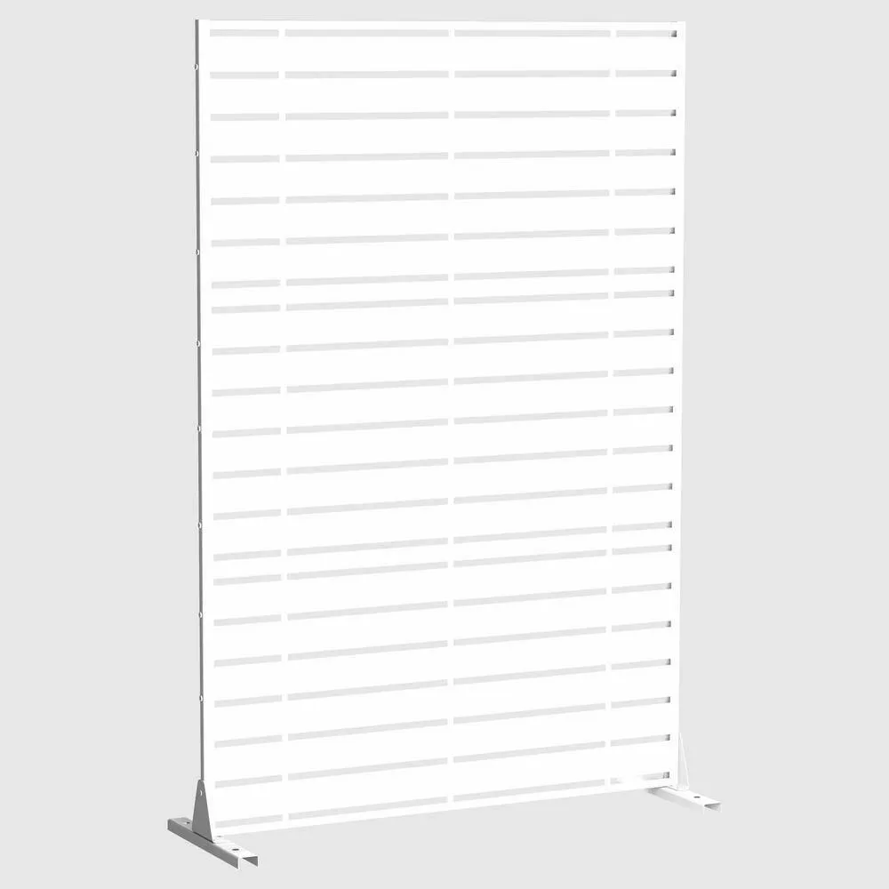 cadeninc 3.92 ft. x 6 ft. White Freestanding Metal Privacy Screen Fence Panels, photo 3 of 7